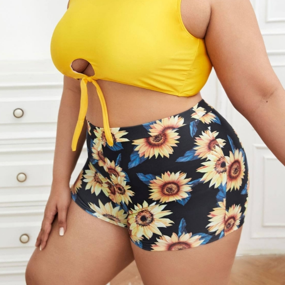 🚫SOLD🚫 SHEIN Swim Sunflower 🌻 Shorts Plus Size 4X (20W)